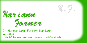 mariann forner business card